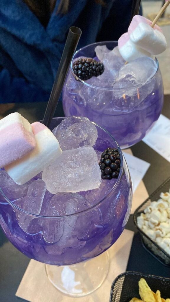 Purple none alcoholic drink for mixology